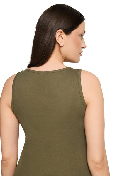 Cartoon Shirt Kurz ohne Arm in der Farbe Oliv