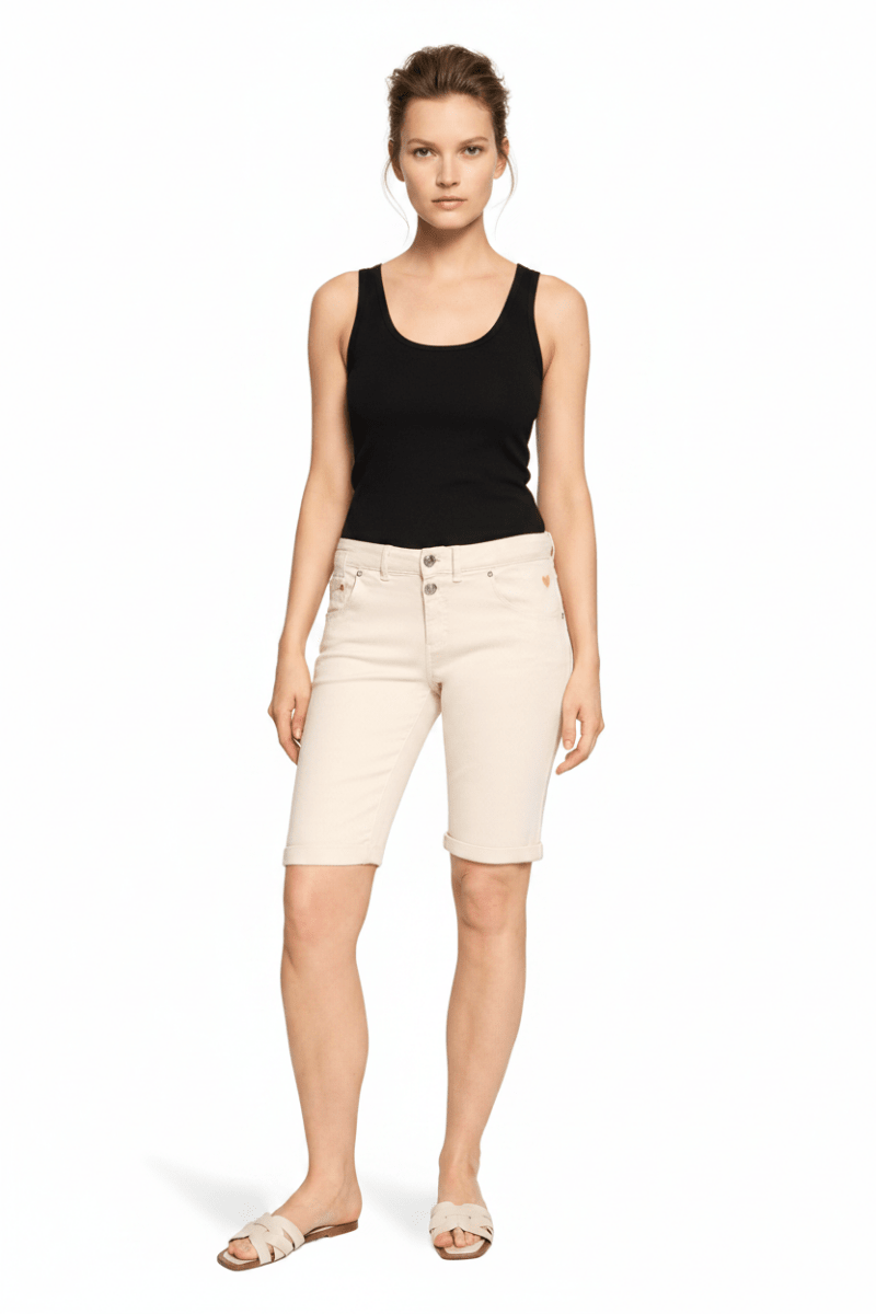 Cartoon Shorts Jeans in der Farbe Beige