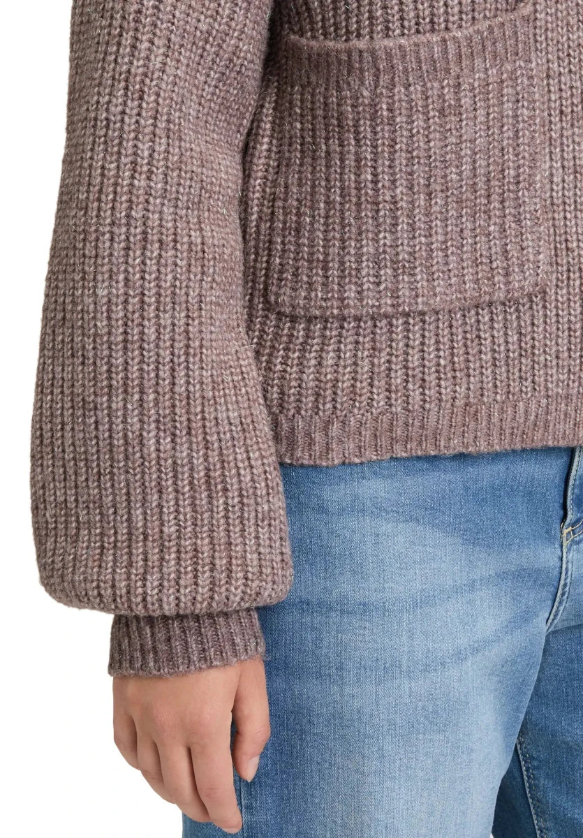 Cartoon Strick Cardigan Dark Aubergine