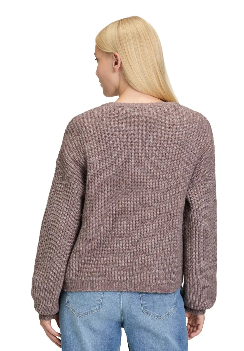 Cartoon Strick Cardigan Dark Aubergine