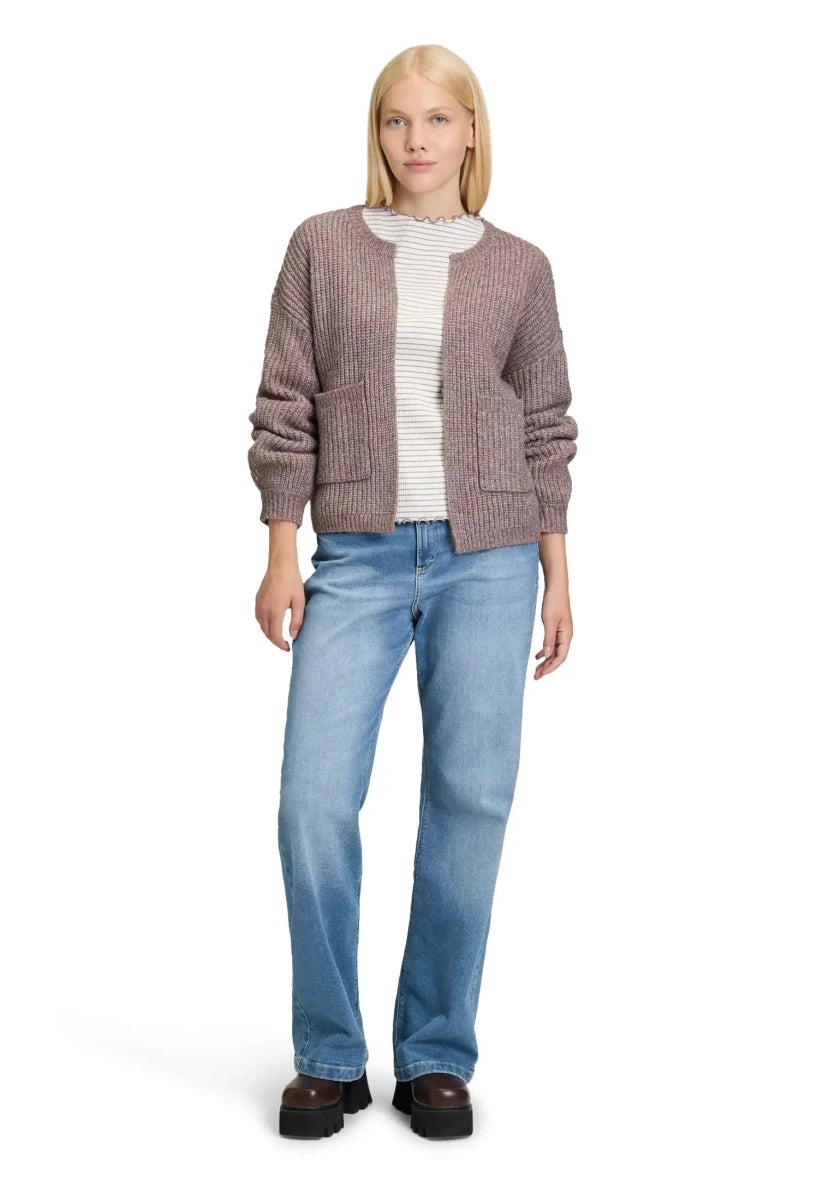 Cartoon Strick Cardigan Dark Aubergine