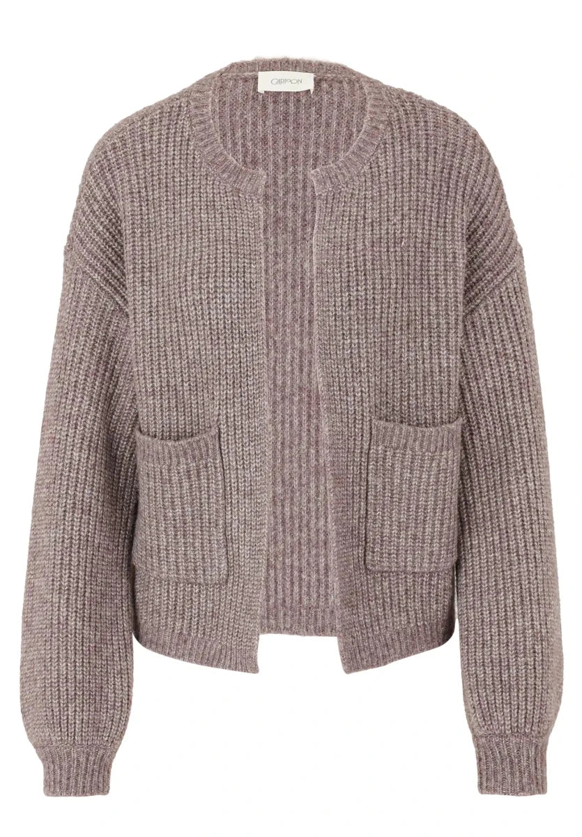 Cartoon Strick Cardigan Dark Aubergine