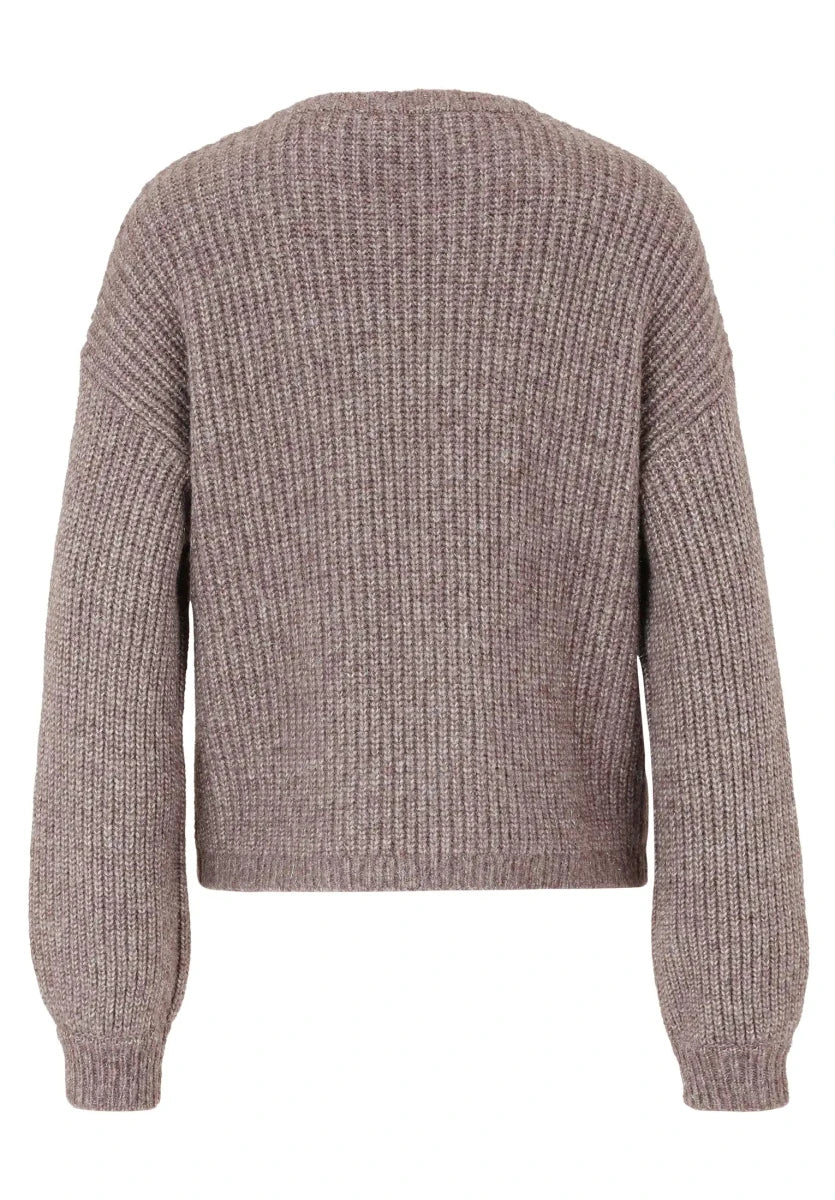 Cartoon Strick Cardigan Dark Aubergine