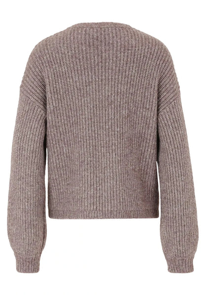 Cartoon Strick Cardigan Dark Aubergine