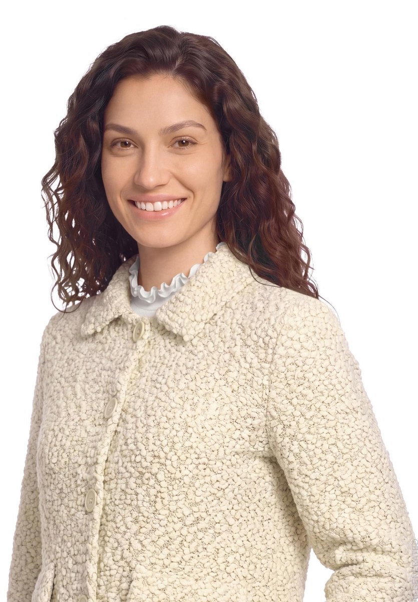 Cartoon Strickjacke Beige Meliert