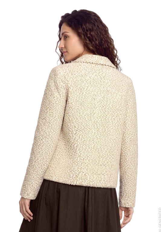 Cartoon Strickjacke Beige Meliert