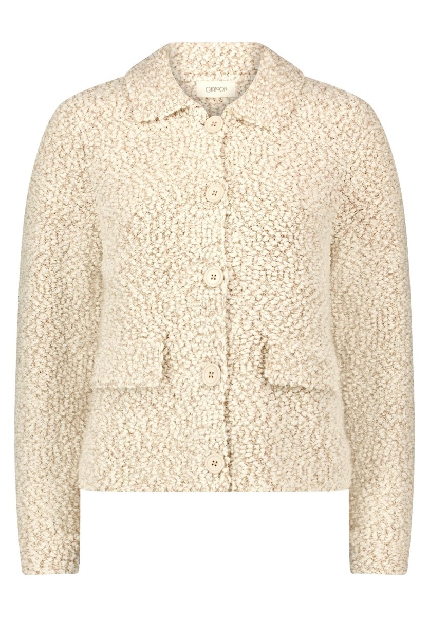 Cartoon Strickjacke Beige Meliert