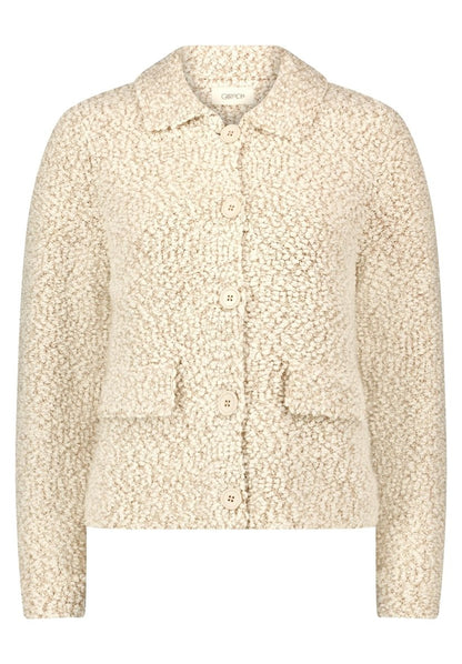 Cartoon Strickjacke Beige Meliert