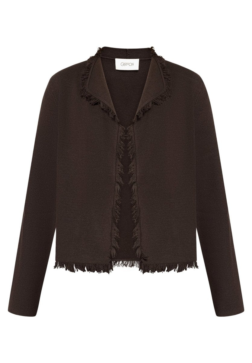 Cartoon Strickjacke Kurz 1/1 Arm Black Coffee