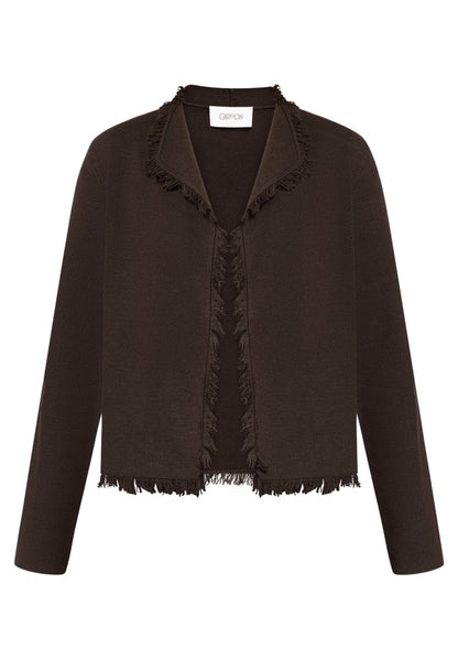 Cartoon Strickjacke Kurz 1/1 Arm Black Coffee