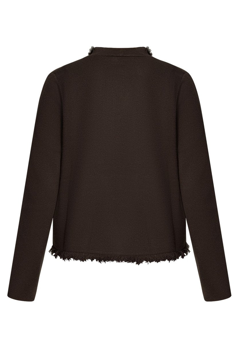 Cartoon Strickjacke Kurz 1/1 Arm Black Coffee