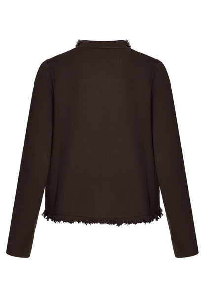 Cartoon Strickjacke Kurz 1/1 Arm Black Coffee
