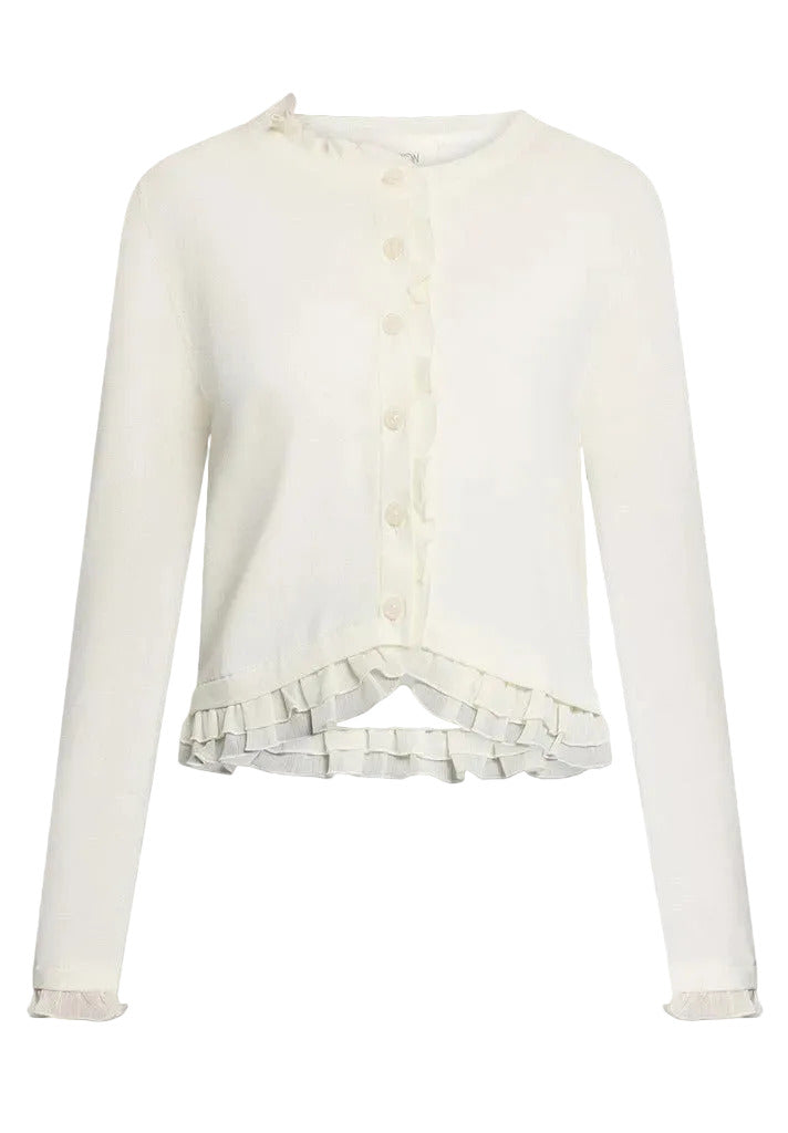Cartoon Strickjacke Kurz 1/1 Arm Cream/White