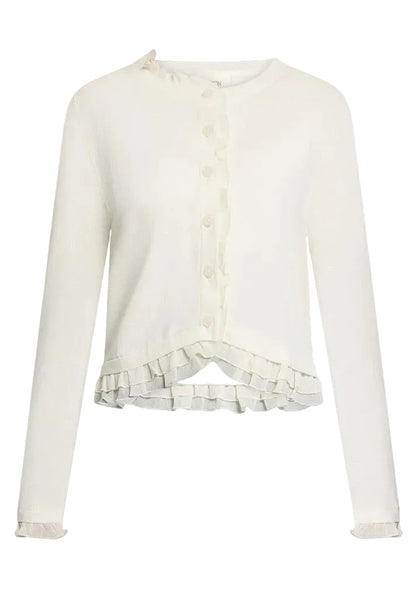 Cartoon Strickjacke Kurz 1/1 Arm Cream/White
