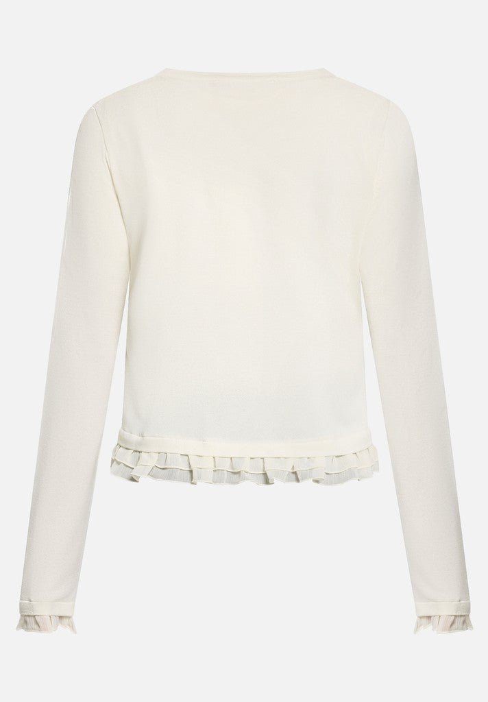 Cartoon Strickjacke Kurz 1/1 Arm Cream/White