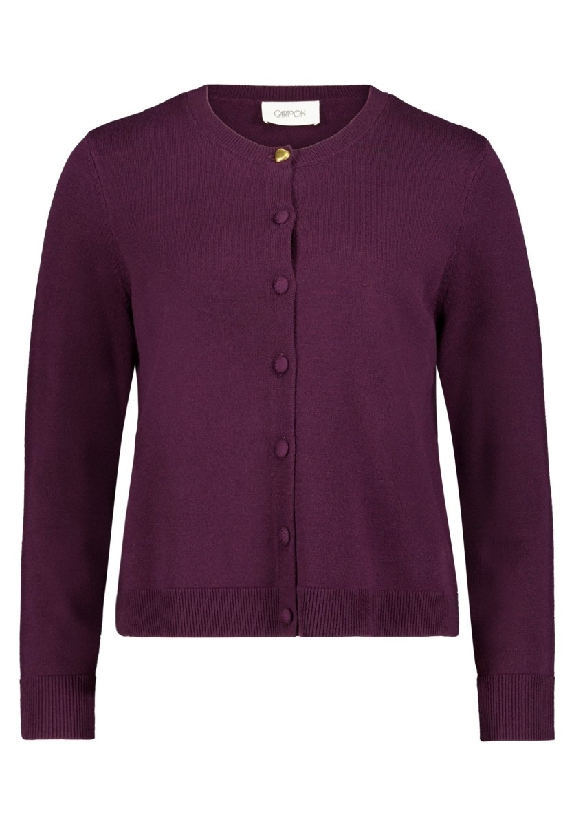 Cartoon Strickjacke Kurz 1/1 Arm Dark Dahlia