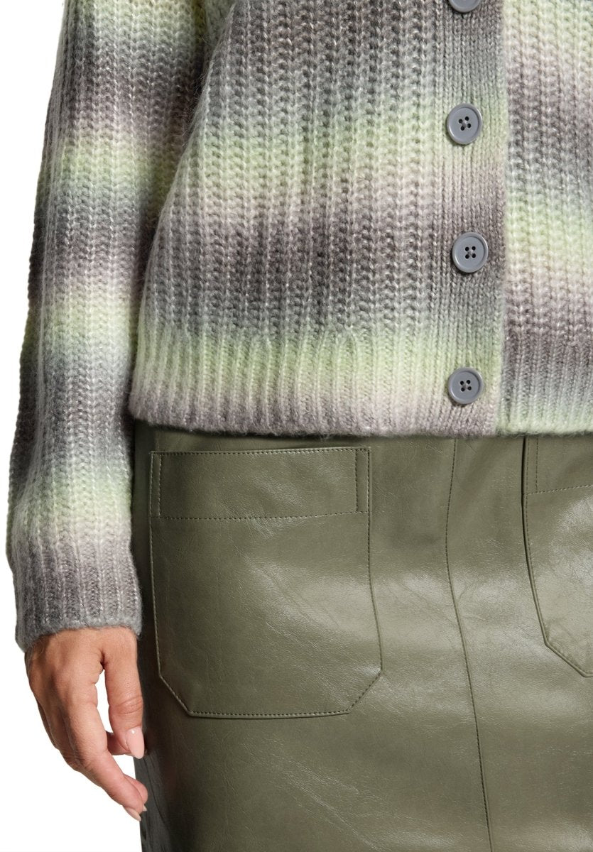 Cartoon Strickjacke Kurz 1/1 Arm Khaki/Creme