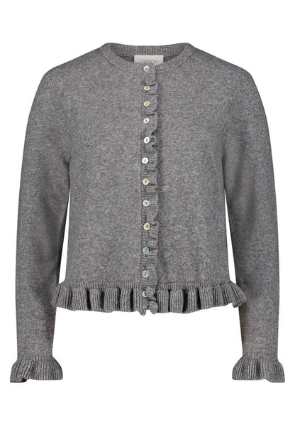 Cartoon Strickjacke Kurz 1/1 Arm Mittelgrau Meliert