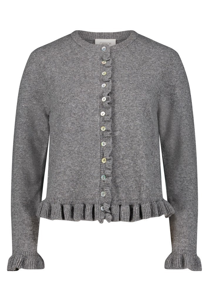 Cartoon Strickjacke Kurz 1/1 Arm Mittelgrau Meliert