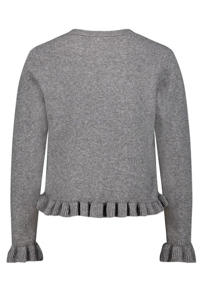 Cartoon Strickjacke Kurz 1/1 Arm Mittelgrau Meliert
