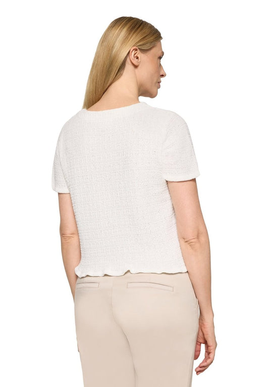 Cartoon Strickjacke Kurz 1/2 Arm in der Farbe Offwhite