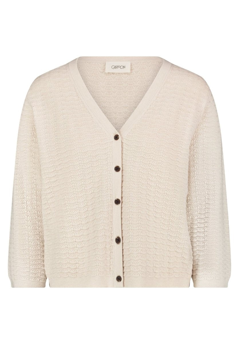 Cartoon Strickjacke Kurz 3/4 Arm in der Farbe Beige