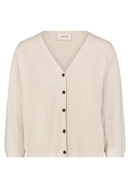 Cartoon Strickjacke Kurz 3/4 Arm in der Farbe Beige