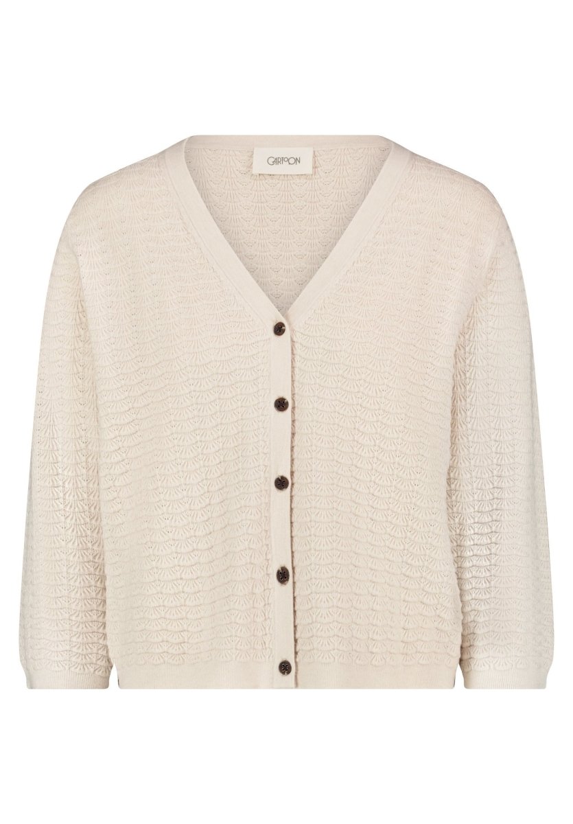 Cartoon Strickjacke Kurz 3/4 Arm in der Farbe Beige