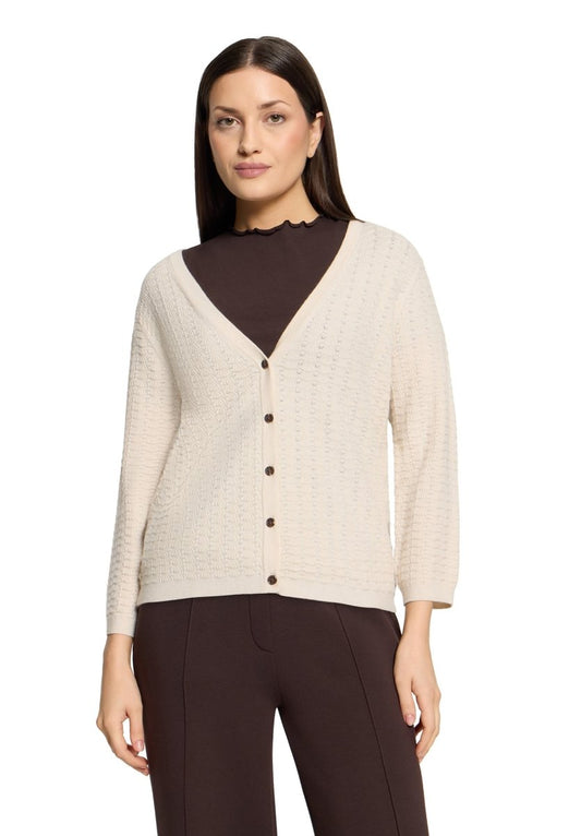 Cartoon Strickjacke Kurz 3/4 Arm in der Farbe Beige