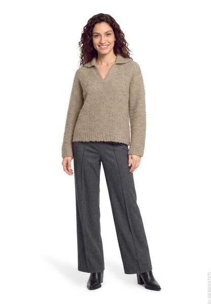 Cartoon Strickpullover Helles Mauve
