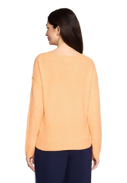 Cartoon Strickpullover in der Farbe orange