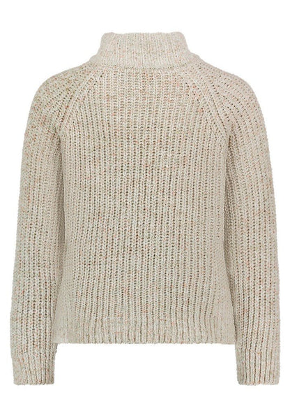 Cartoon Strickpullover Kurz 1/1 Arm Creme/Grün
