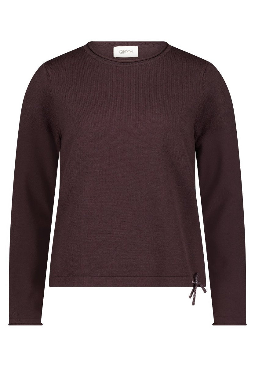 Cartoon Strickpullover Kurz 1/1 Arm Kaffeeschwarz