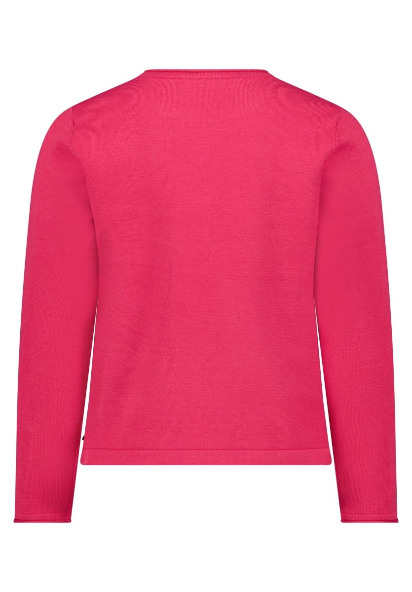 Cartoon Strickpullover Kurz 1/1 Arm Knospenrot