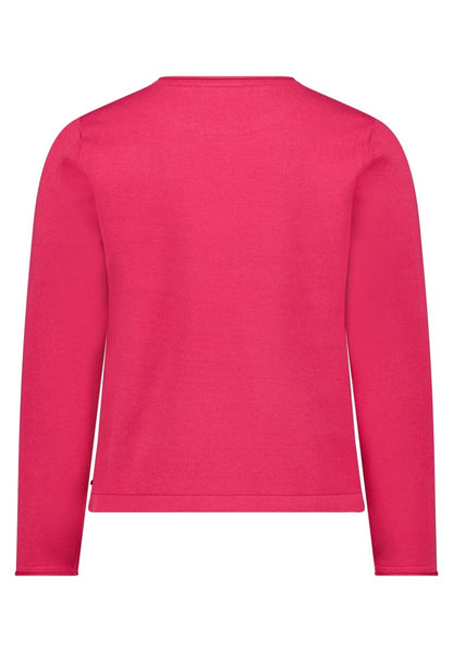 Cartoon Strickpullover Kurz 1/1 Arm Knospenrot