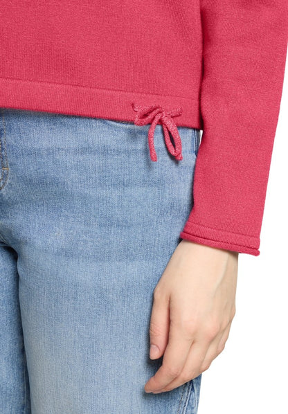 Cartoon Strickpullover Kurz 1/1 Arm Knospenrot