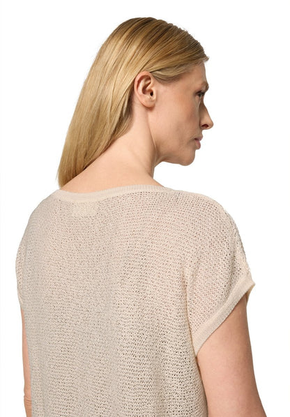 Cartoon Strickpullover Kurz ohne Arm in der Farbe Beige