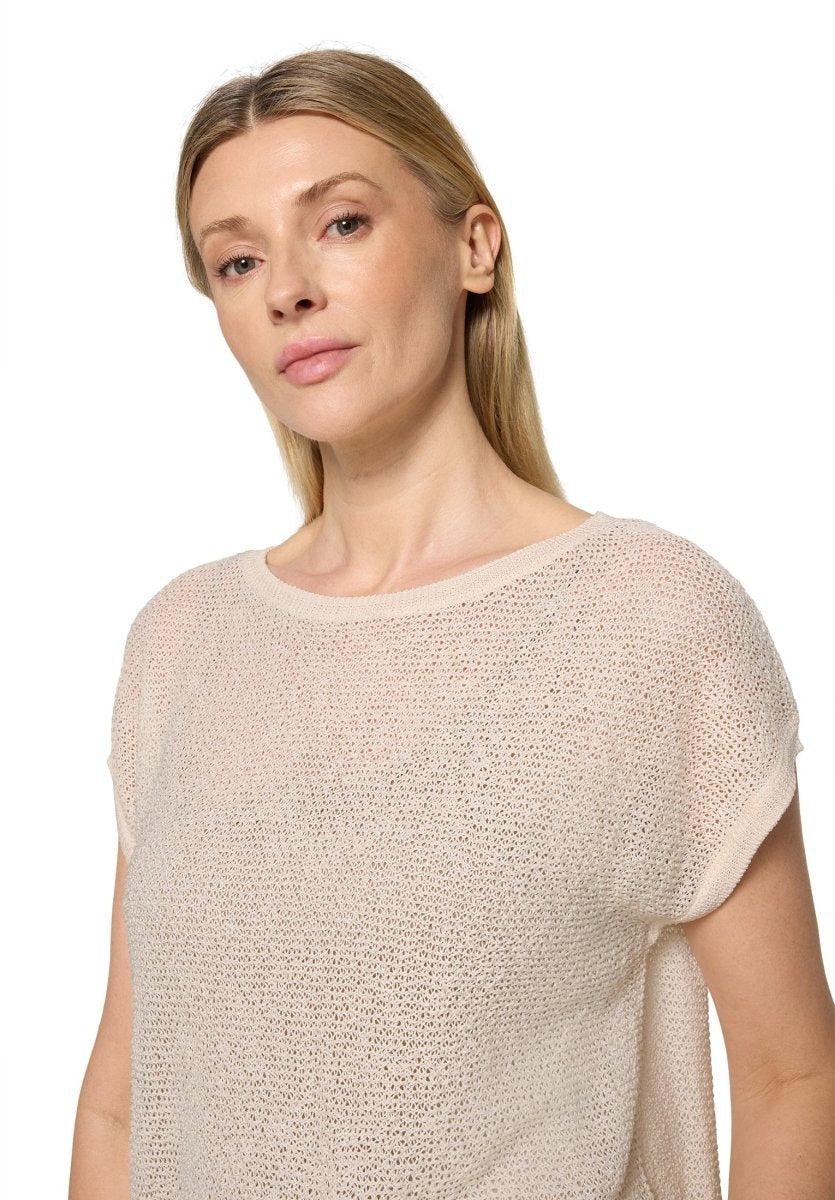 Cartoon Strickpullover Kurz ohne Arm in der Farbe Beige