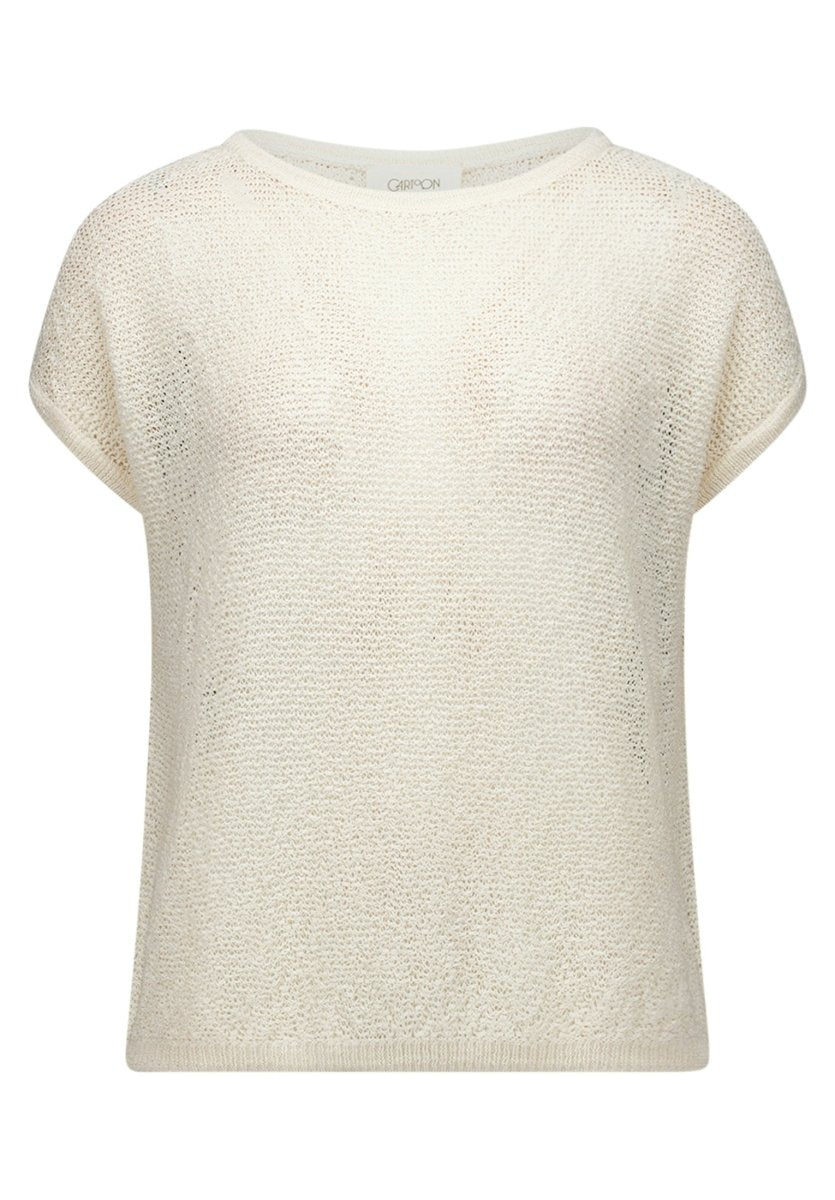 Cartoon Strickpullover Kurz ohne Arm in der Farbe Beige