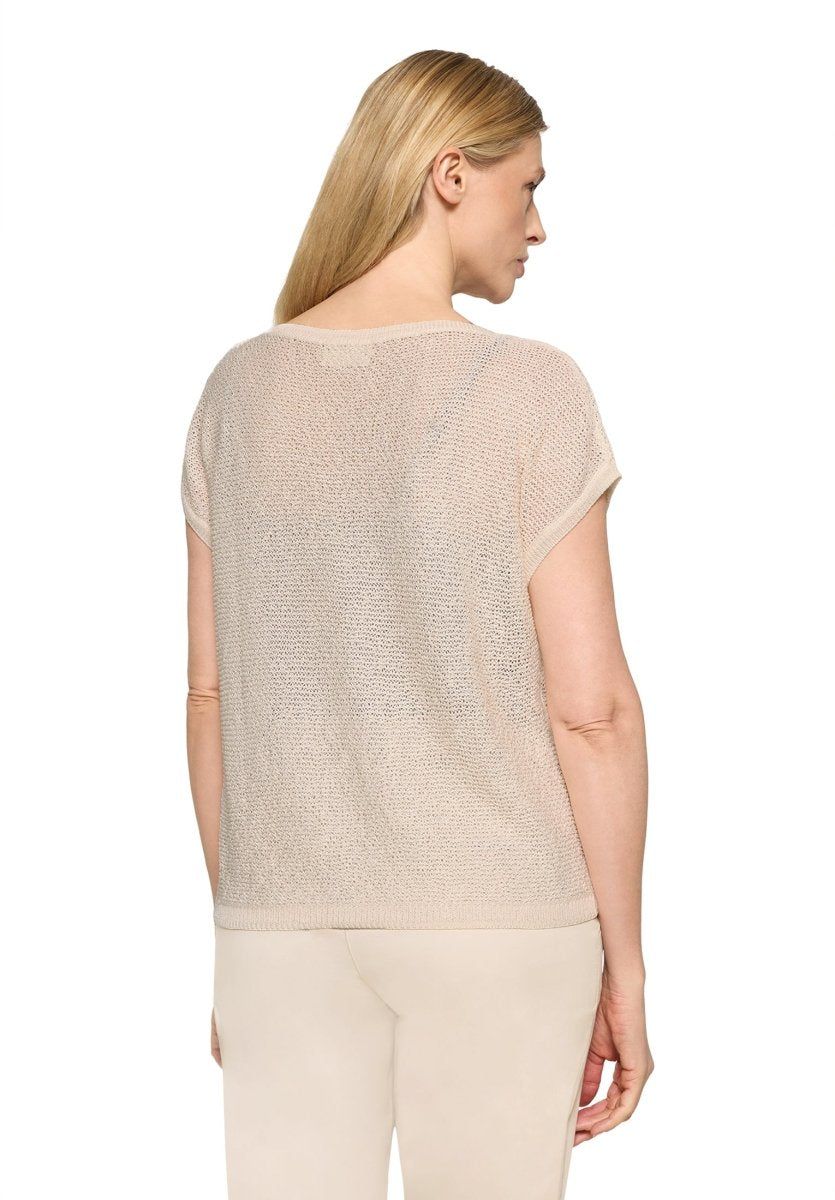 Cartoon Strickpullover Kurz ohne Arm in der Farbe Beige