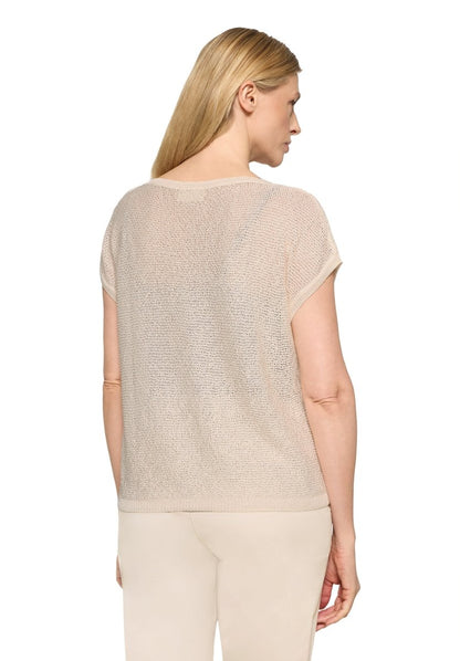 Cartoon Strickpullover Kurz ohne Arm in der Farbe Beige