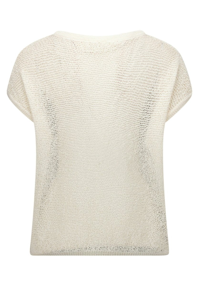 Cartoon Strickpullover Kurz ohne Arm in der Farbe Beige