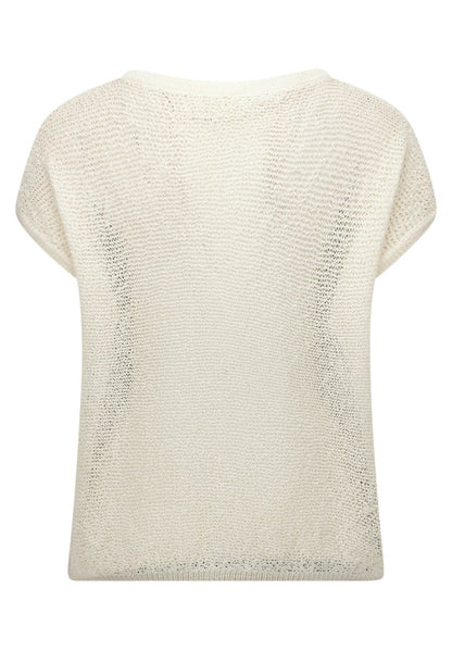 Cartoon Strickpullover Kurz ohne Arm in der Farbe Beige