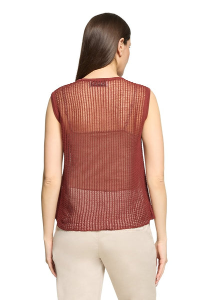 Cartoon Strickpullover Kurz ohne Arm in der Farbe Rot