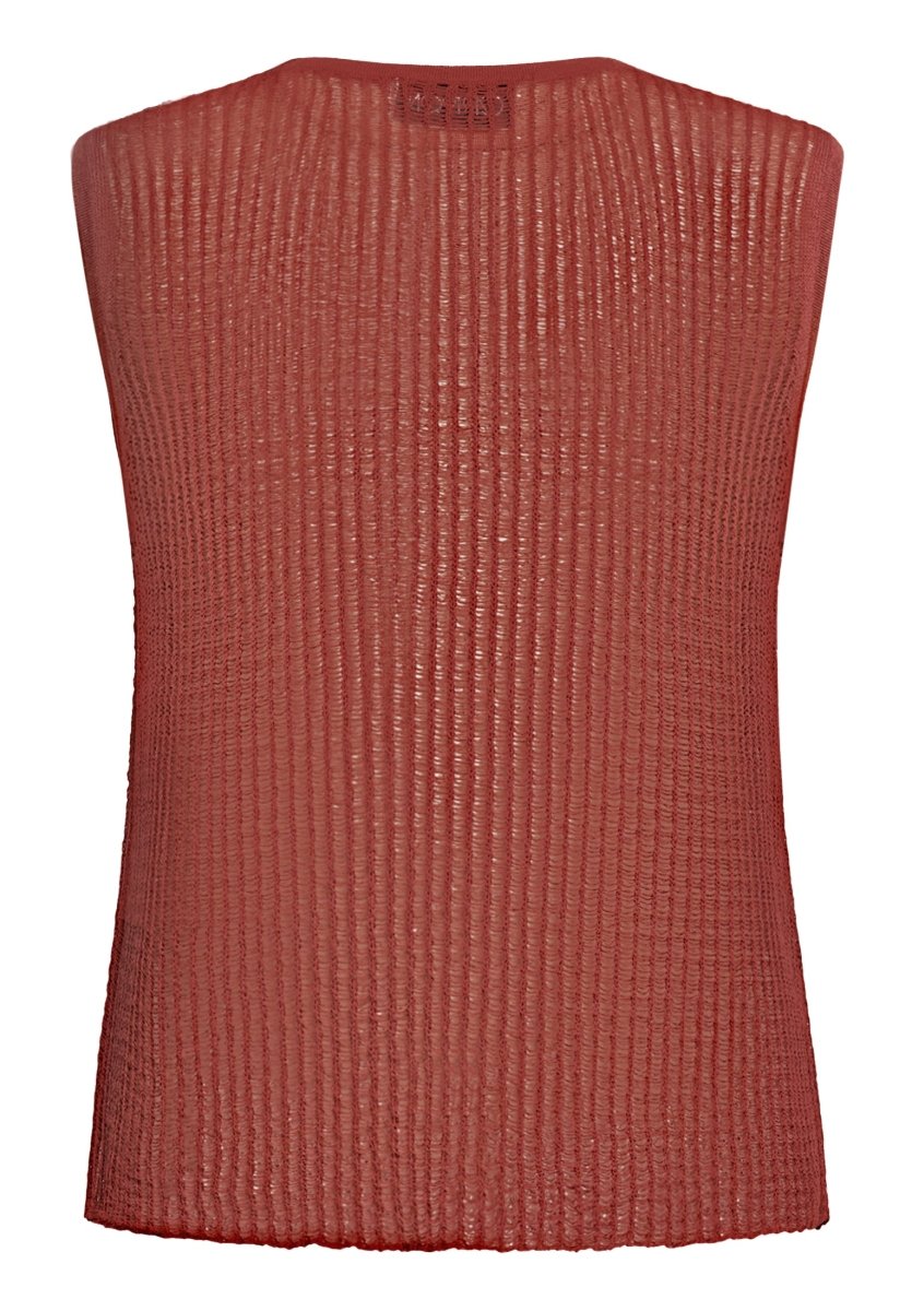 Cartoon Strickpullover Kurz ohne Arm in der Farbe Rot