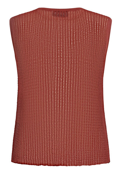 Cartoon Strickpullover Kurz ohne Arm in der Farbe Rot
