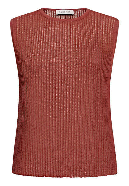 Cartoon Strickpullover Kurz ohne Arm in der Farbe Rot