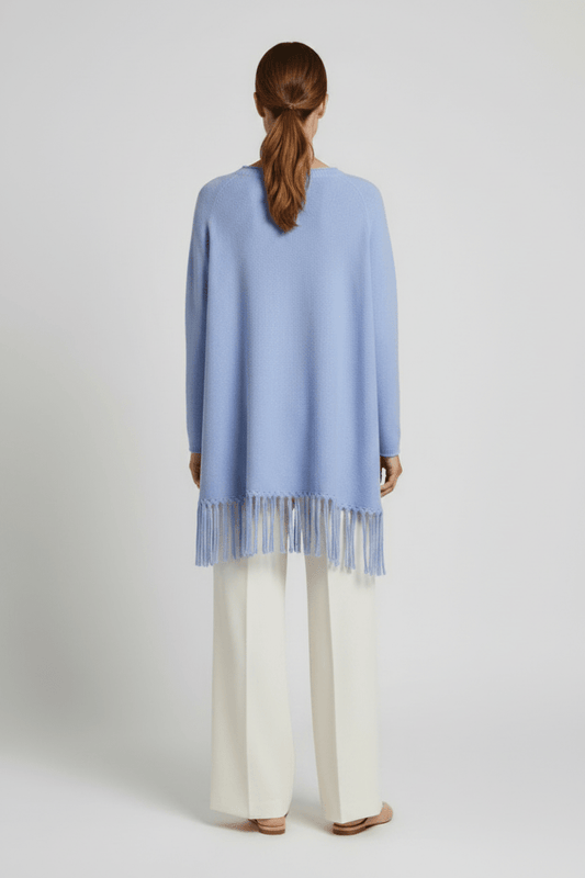 Cartoon Strickpullover Lang 1/1 Arm in der Farbe Hellblau