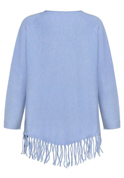 Cartoon Strickpullover Lang 1/1 Arm in der Farbe Hellblau