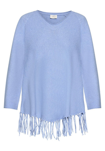 Cartoon Strickpullover Lang 1/1 Arm in der Farbe Hellblau